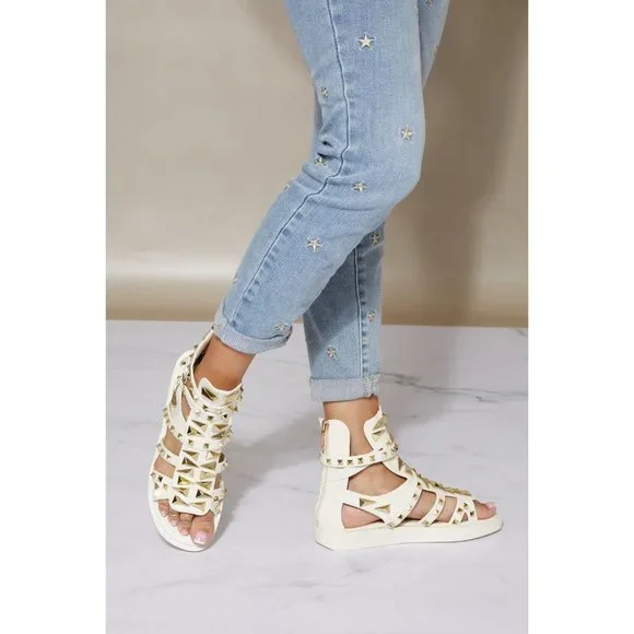 Studded Chunky Sole Gladiator Sandals - Picture 1 of 5